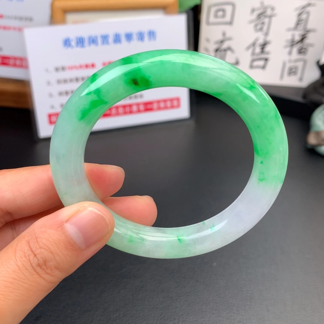 未镶嵌手镯翡翠【一手上新】糯冰阳绿