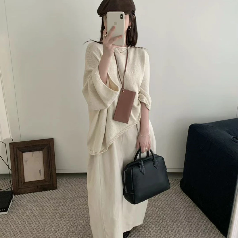 买手严选泡菜馆秋上新友安米设计感重工洋气显瘦针织衫5937