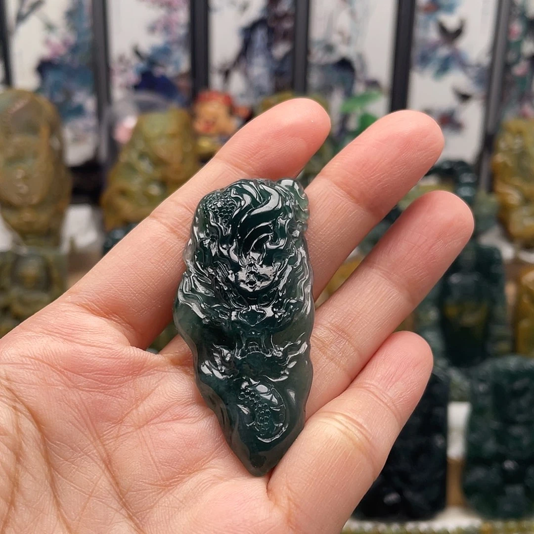 翡翠未镶嵌颈饰天然翡翠a货龙