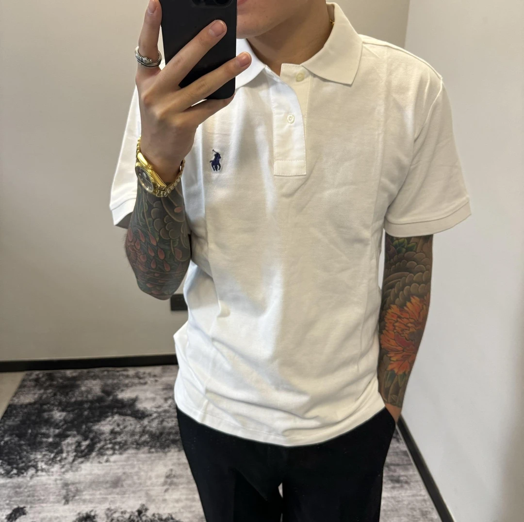 保罗短袖Polo衫男士夏季纯色小马标刺绣2025新款翻领T恤半袖上衣