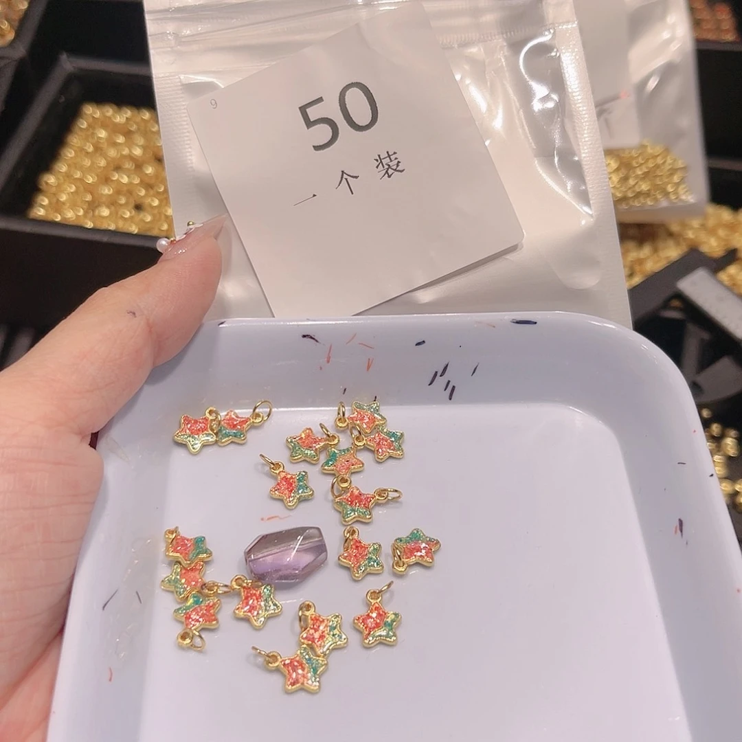 紫晶珠宝半成品银S925镀金镶嵌50