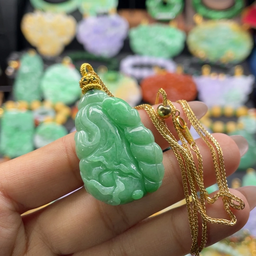 翡翠未镶嵌颈饰代编织