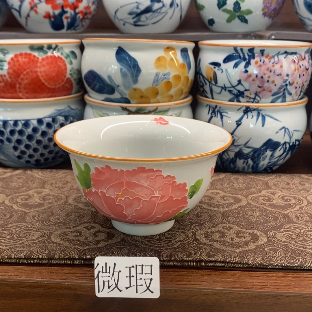 釉下彩老陶泥手工绘制