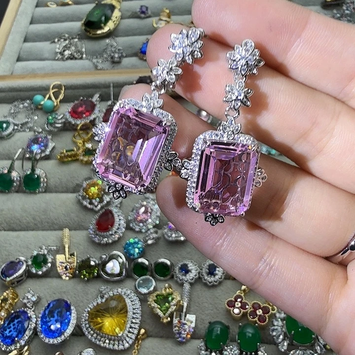 戒指银S925镶嵌水晶