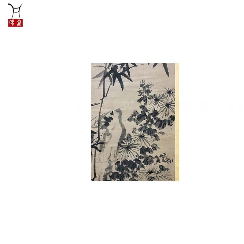 X1006竹菊立轴47X104/4.3平尺