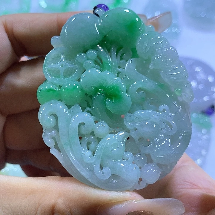 颈饰未镶嵌翡翠天然翡翠A货吊坠