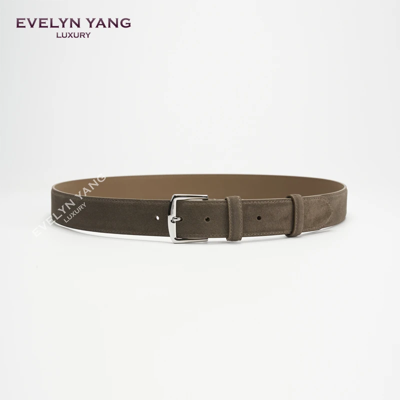 EVELYNYANG夏季新款男士高级感LQ潇洒小牛皮绒面皮带