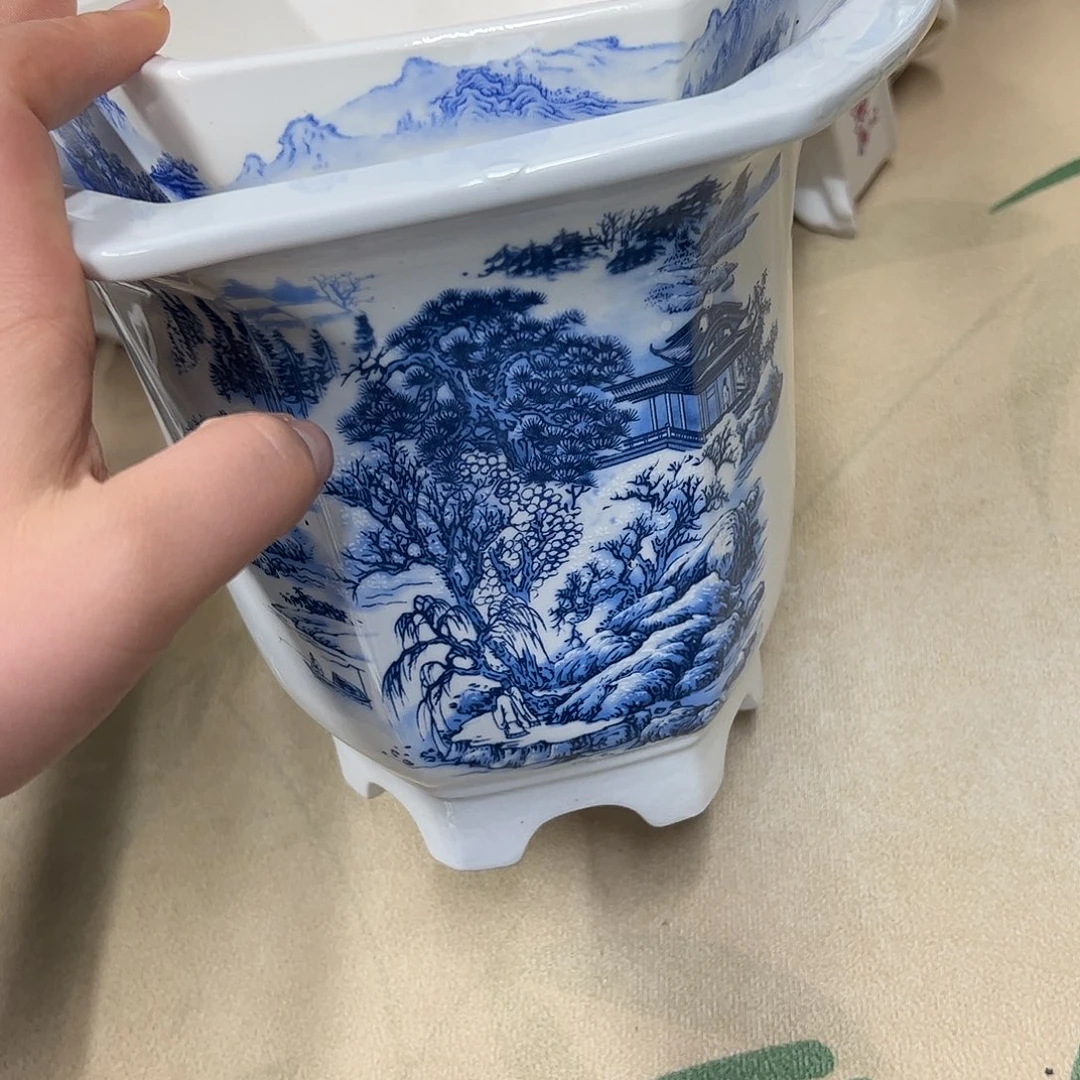 紫砂花盆8****爸334号瑕疵磕碰不平处理2个介意勿拍