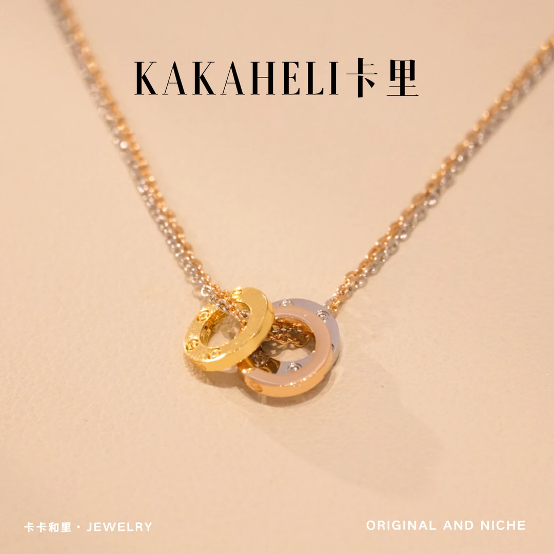 铜合金项链 扣环相契轻奢小众坠链 XL-235