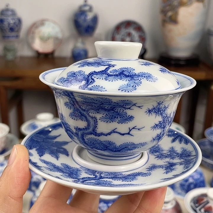 景德镇手绘作品盖碗