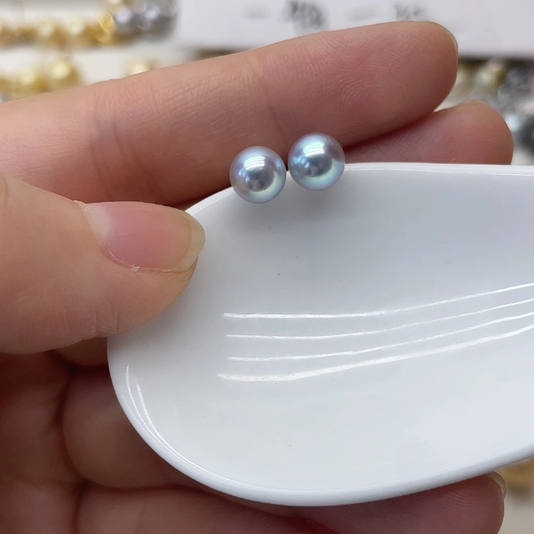 银S925镶嵌海水珍珠耳饰