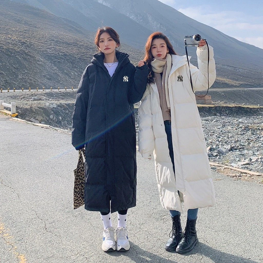 【三折专区】潮牌长款厚款拉链高货大童女秋冬中长款韩版百搭羽绒服