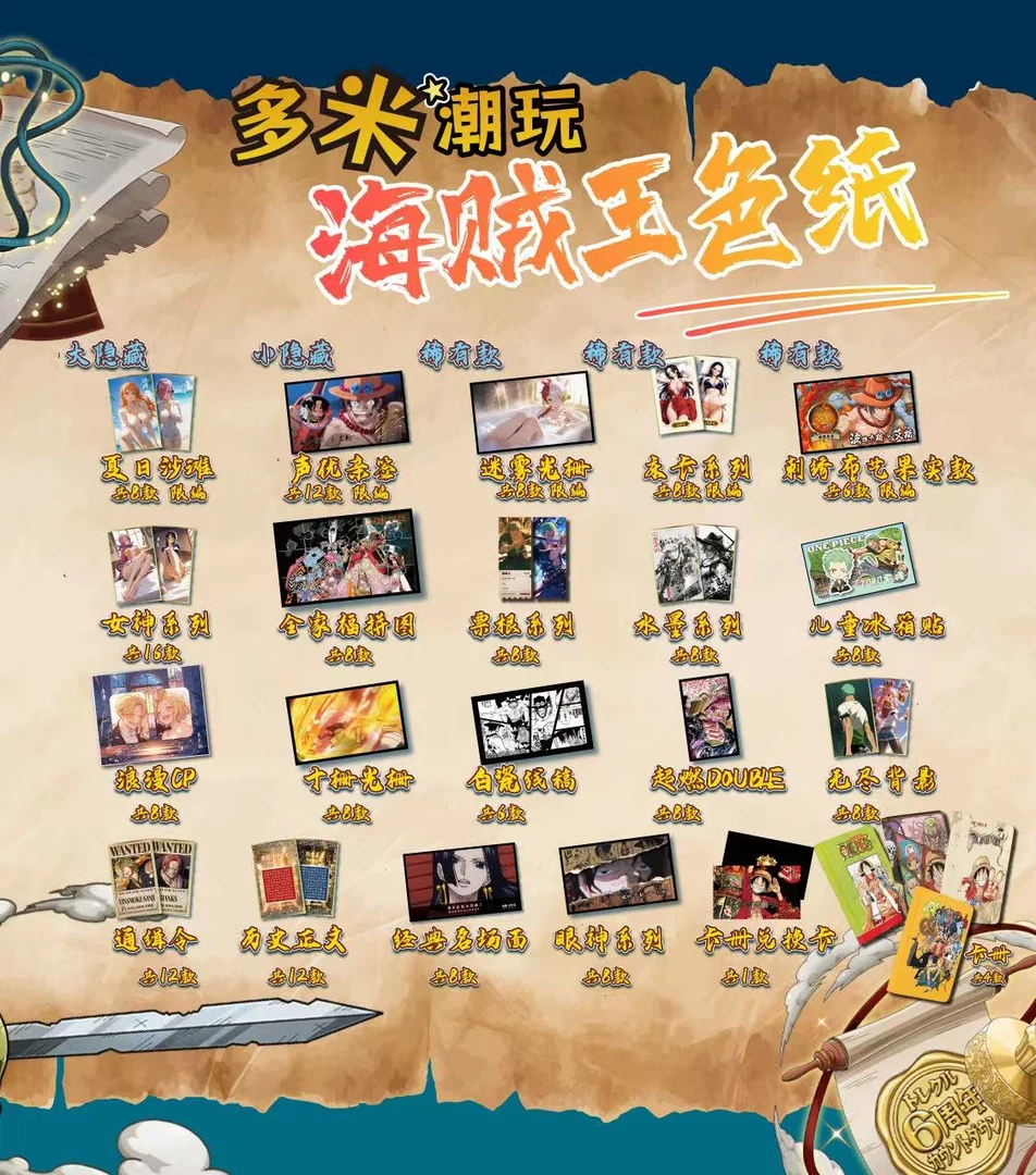 （顺丰包邮） 二创同人 多米 海贼王色纸收藏类盲盒代拆不退不换