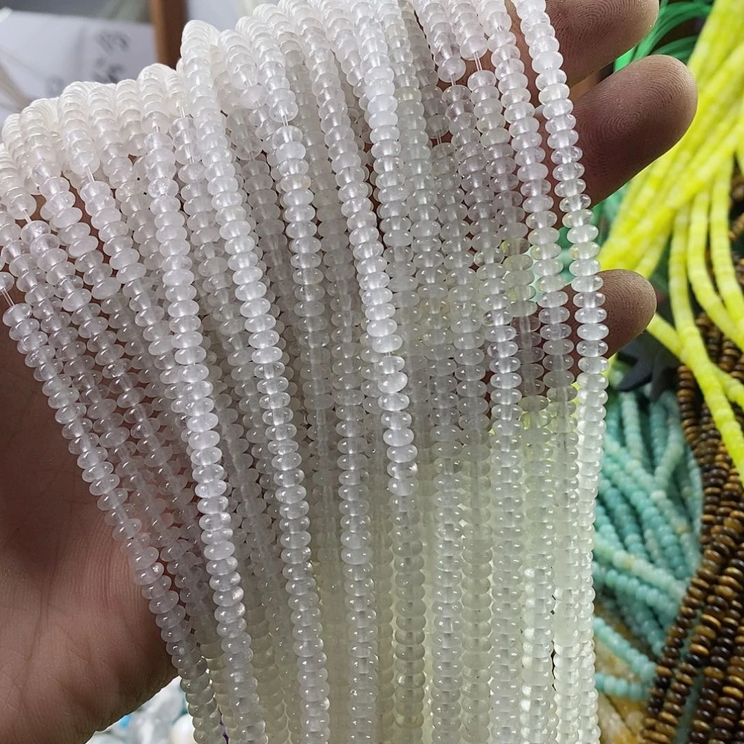 玛瑙/玉髓珠宝半成品合金一条天然2×4.5白水晶隔片