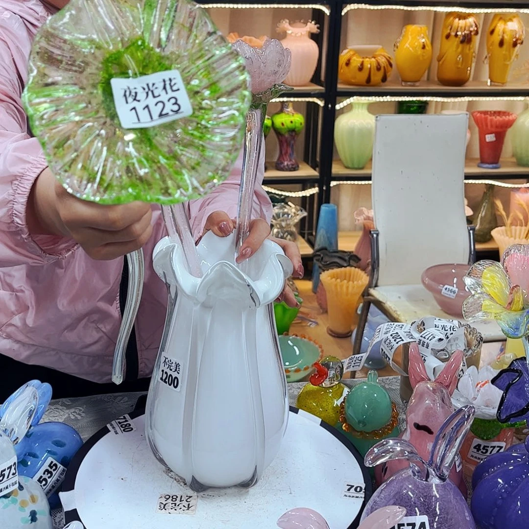 1123夜光荷叶家悦琉璃工艺品