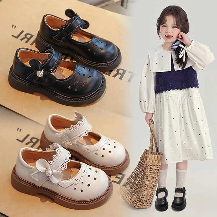 女童小皮鞋儿童百搭镂空公主鞋子2025春秋新款小女孩韩系宝宝单鞋