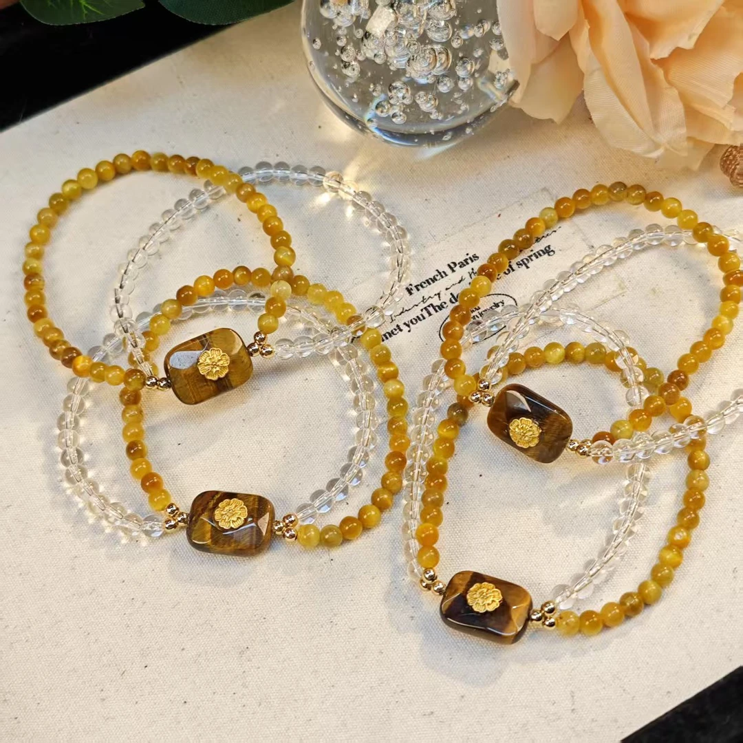 SS19金虎眼白水双圈手链