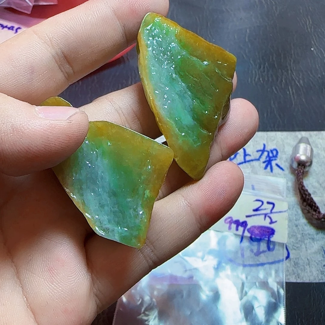 翡翠9K金镶嵌脚饰