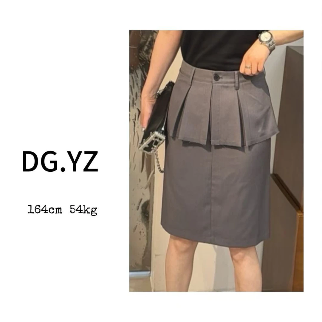 【樱子家】2756F假两件荷叶边西装五分半身裙