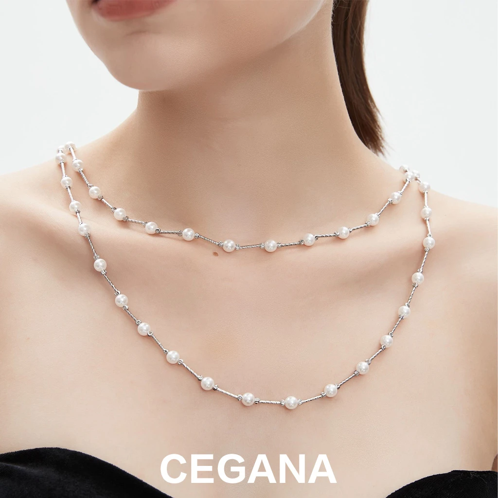 铜合金项链 CEGANA【晨曦】白色小众百搭个性长款轻奢毛衣链颈链女