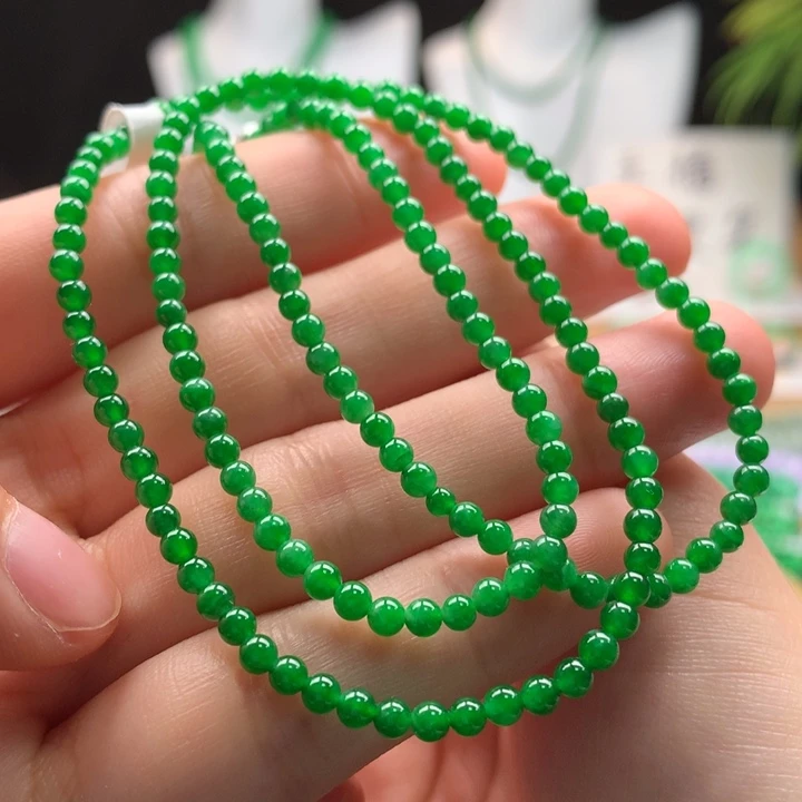 翡翠未镶嵌项链天然缅甸A货翡翠卡3mm