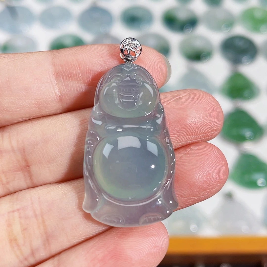 颈饰18K金镶嵌翡翠吊坠