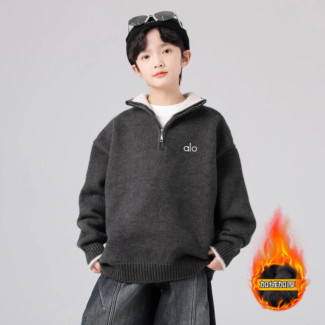 【加绒加厚不起球】男女童一体婴儿baby绒冬季针织加绒加厚保暖毛衣