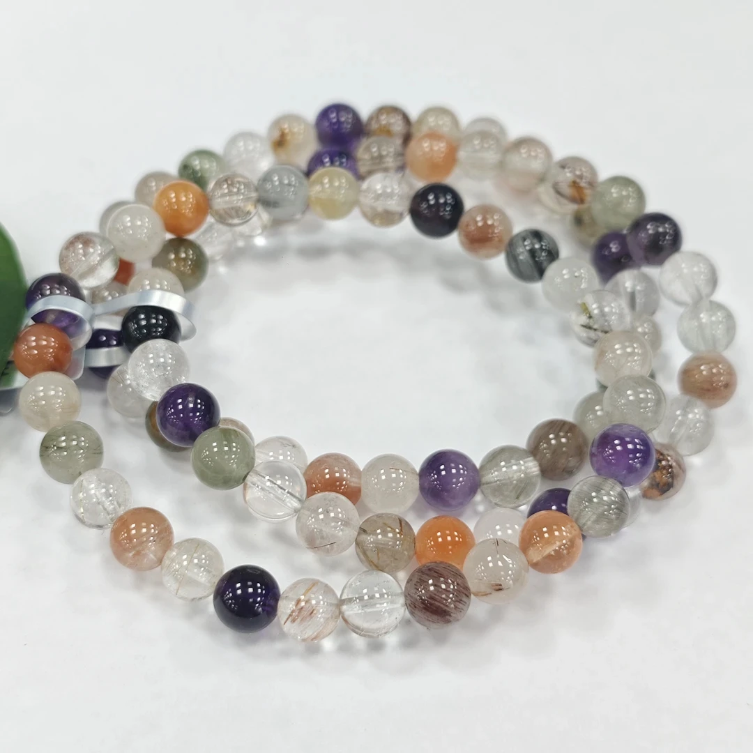 【书记甄选】天然彩发晶单圈手链 多样性发一件  约6mm  6948CK