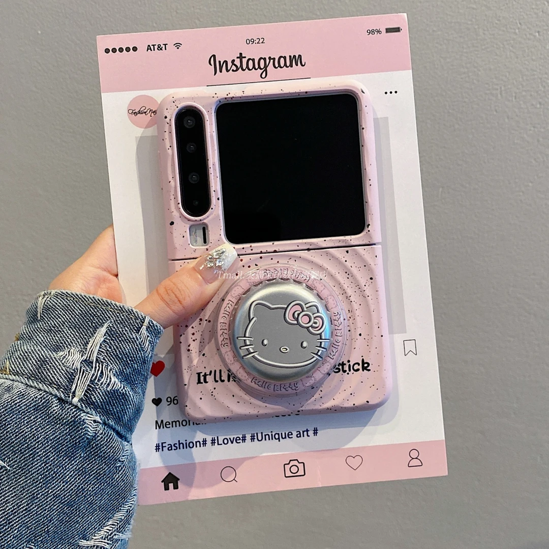 适用华为PuraX折叠屏手机壳pocket2小米mixflip2波漾壳紫底泼墨