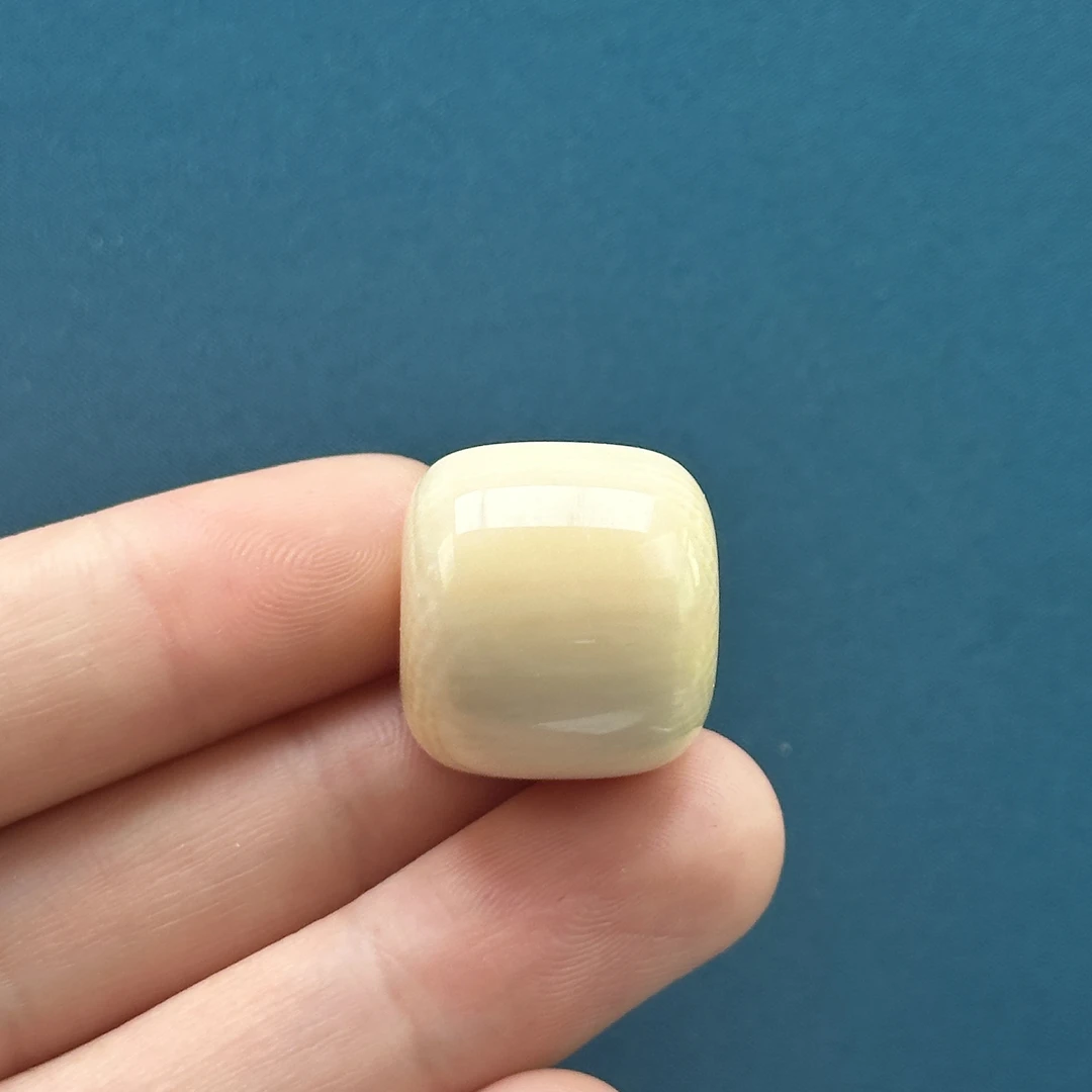 D7594天然猛犸牙 墩子桶珠19.7x18.1mm支持鉴定 假一罚四