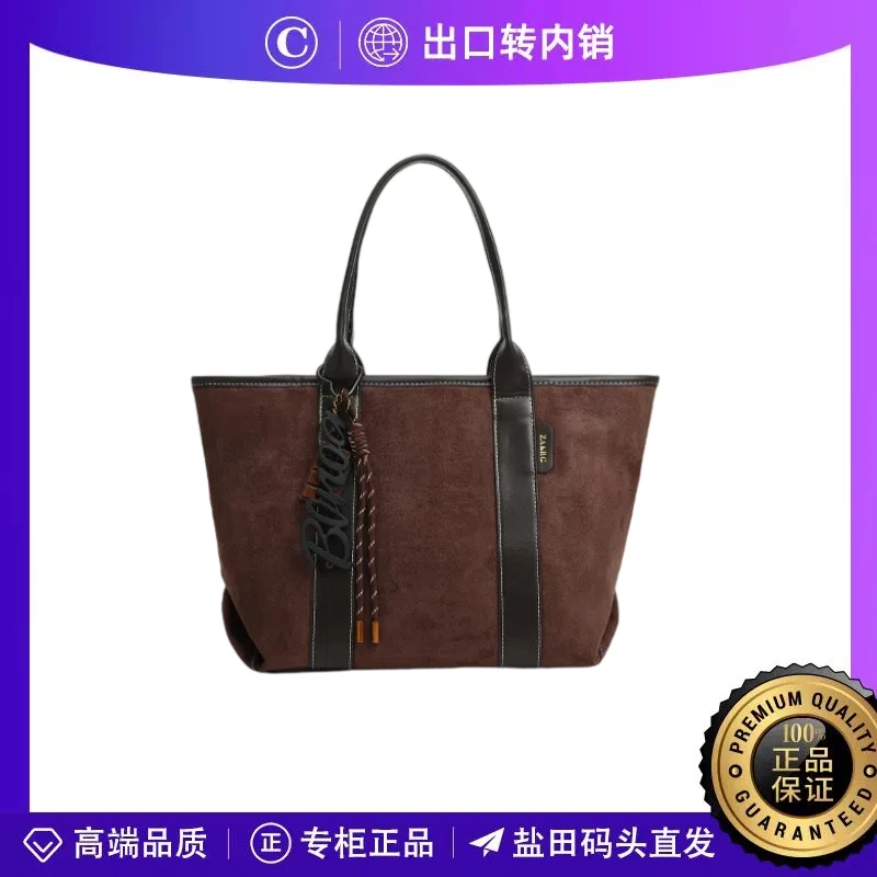 【品牌直发】 ZARG复古咖啡色手提单肩包-60270-1