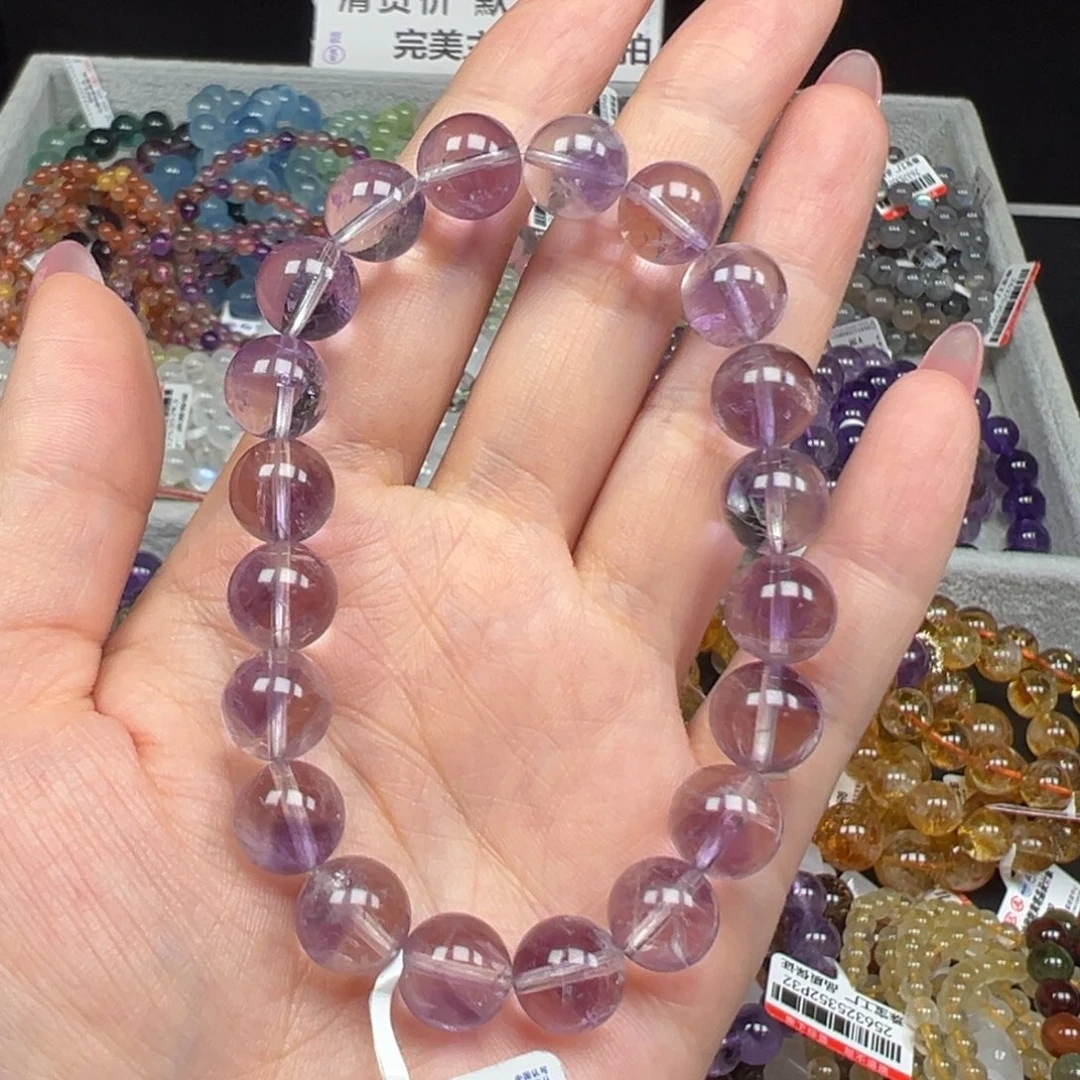 烟晶未镶嵌手链卡10冰透紫兔毛聚宝盆37