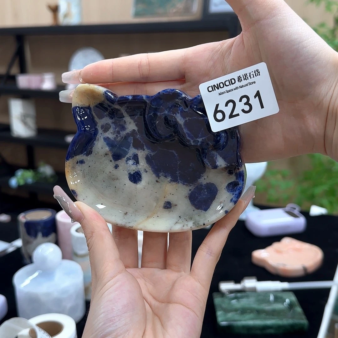 石材6231 景泰蓝小猫盘  福利