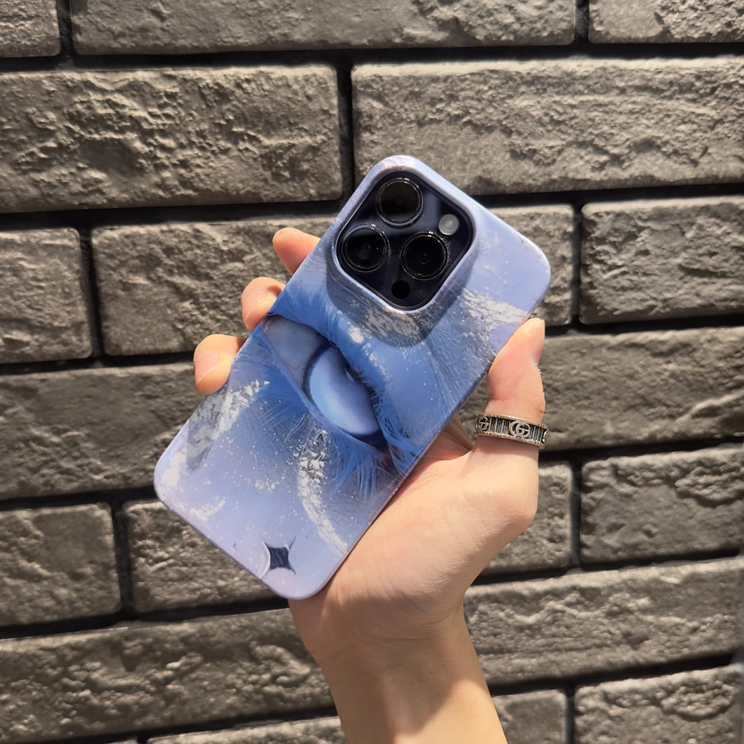 蓝眉眼睛适用苹果苹果17promax手机壳iPhone16promax小众15/14/13