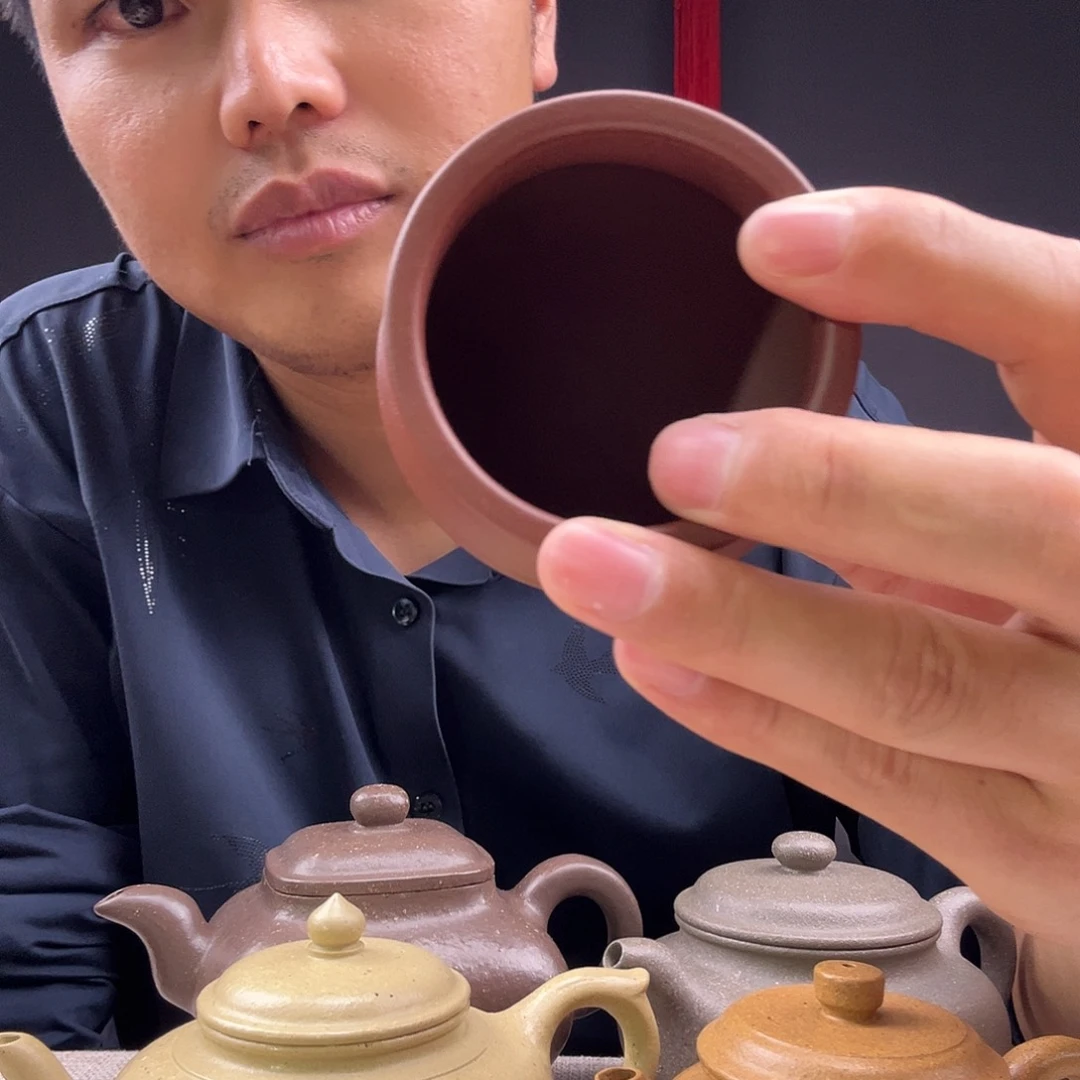 茶壶紫泥长*半手工主人杯紫泥灯牌八