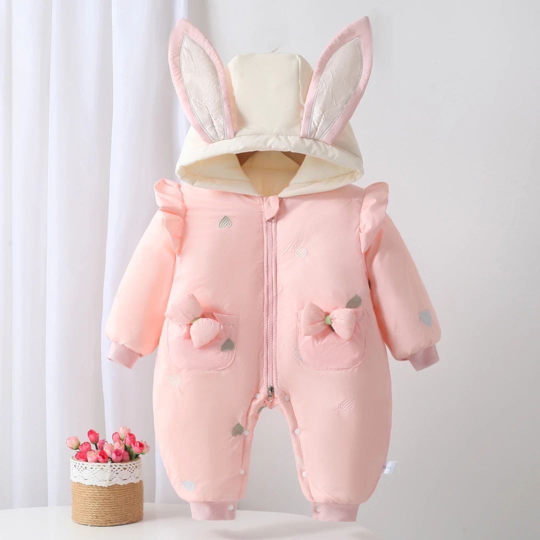婴儿衣服冬季加厚套装宝宝外出满月新生连体衣冬装棉衣保暖