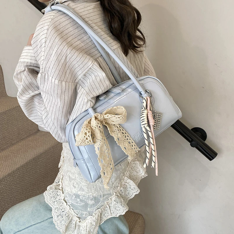 漫威蒂尼小众少女百搭腋下包气质款甜美女包蕾丝仙女风单肩包