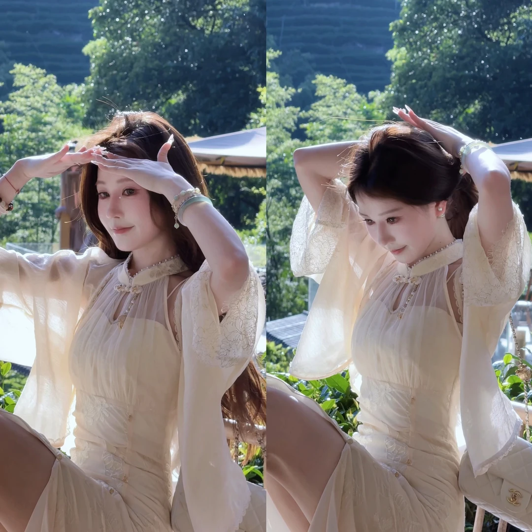 【婷婷】《江山如画》绝美华服 挂脖刺绣旗袍套装 TTH2SX318