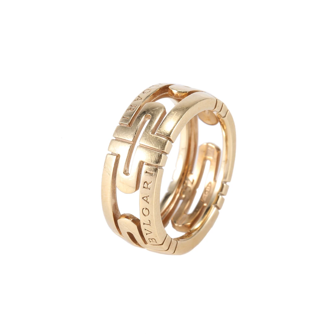 95新 BVLGARI/宝格丽 活动【小花念念】回形针 18K金 戒指 52 黄金