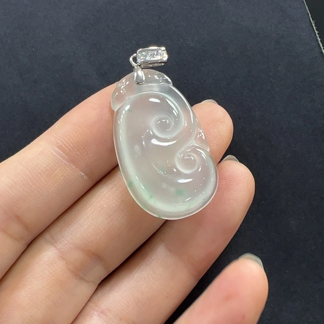 石英质玉银S925镶嵌颈饰