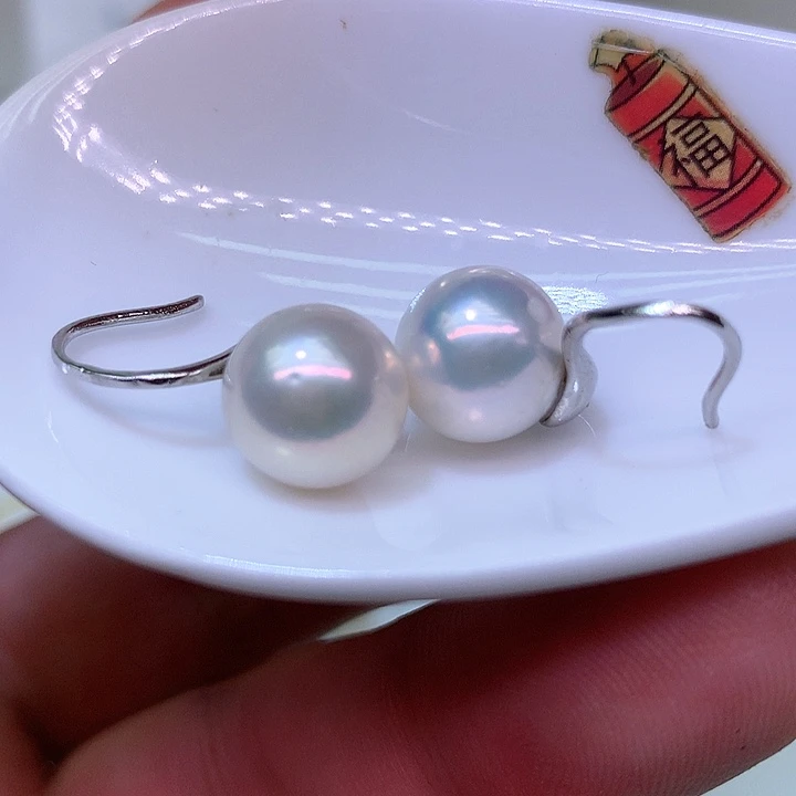 银S925镶嵌耳饰淡水珍珠