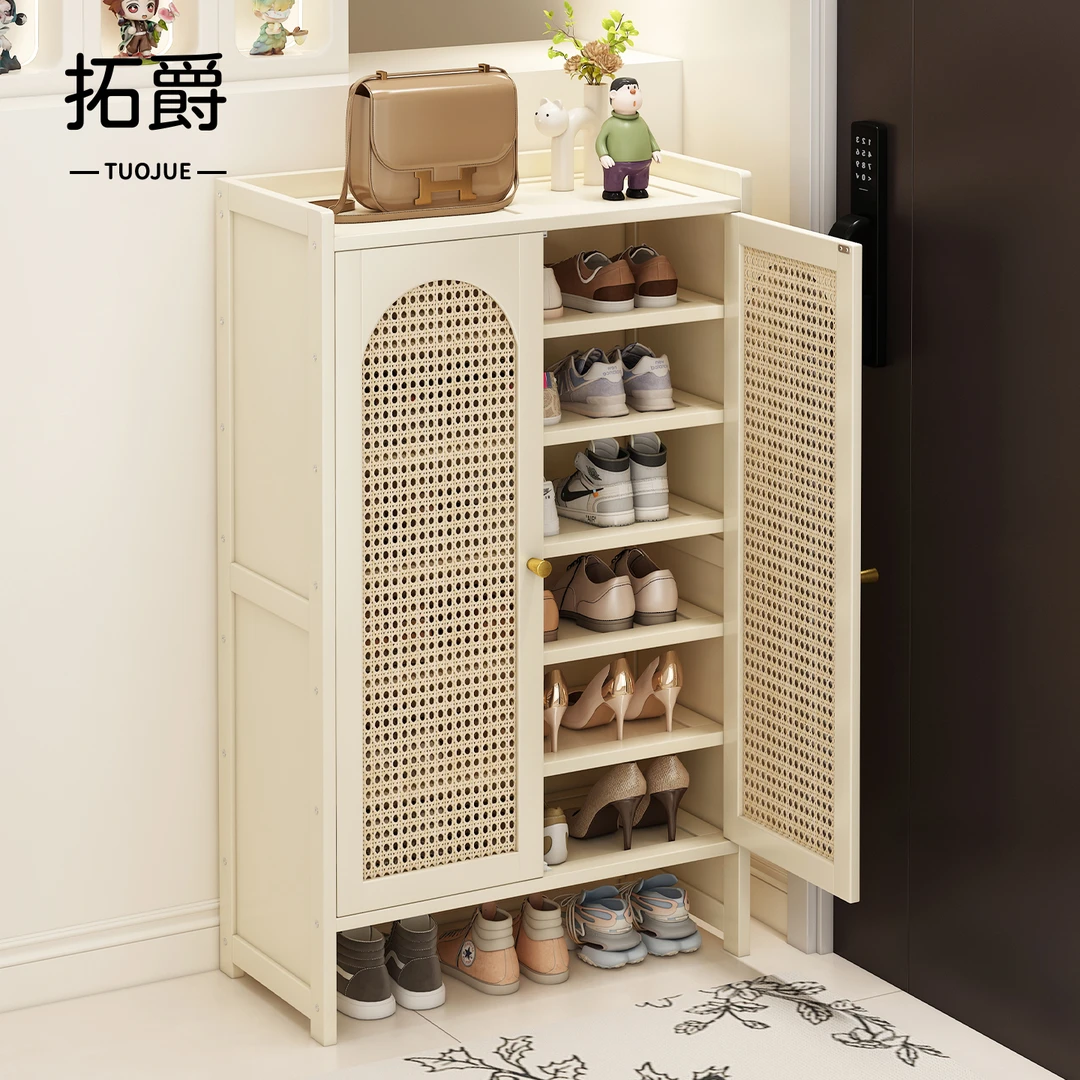 鞋架小窄门口置物架奶油风鞋柜家用室内好看多层鞋子收纳架省空间