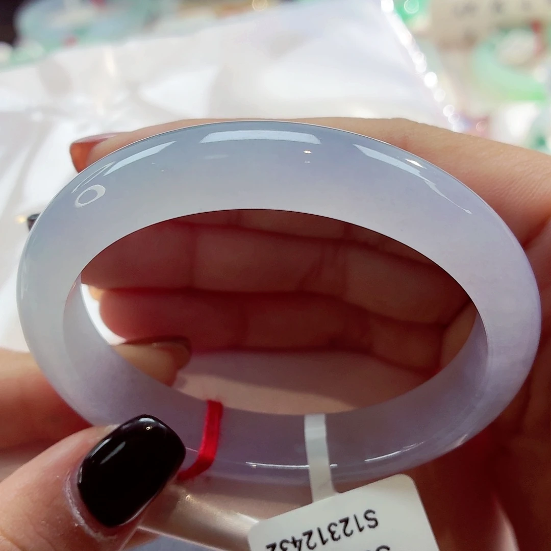 翡翠未镶嵌手镯（贵妃镯）冰紫上新68-53贵052