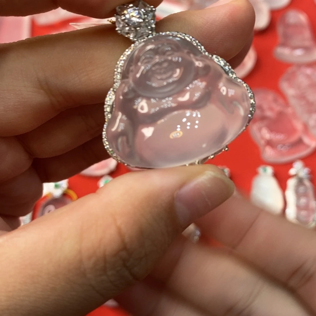 银S925镶嵌吊坠石英质玉