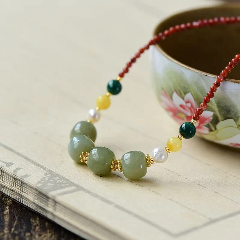 天然和田玉项链锁骨链项链挂件