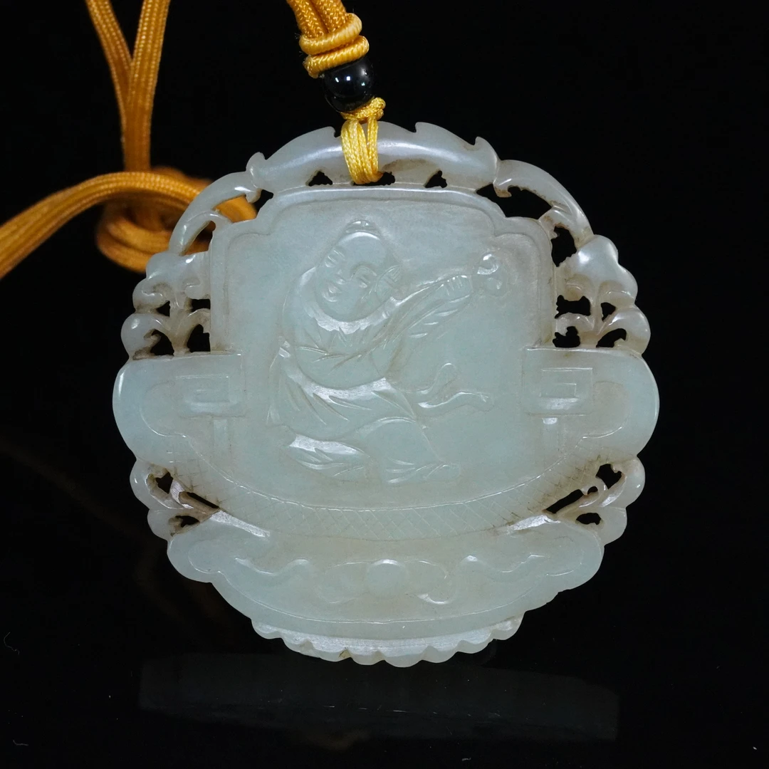 清代和田玉人物佩185080*古玉*传承