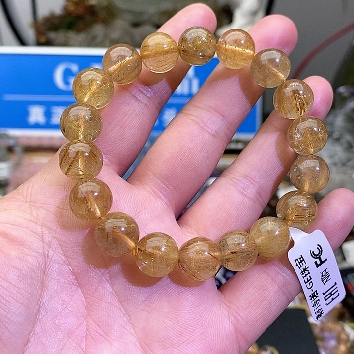 水晶手链未镶嵌金发晶11+