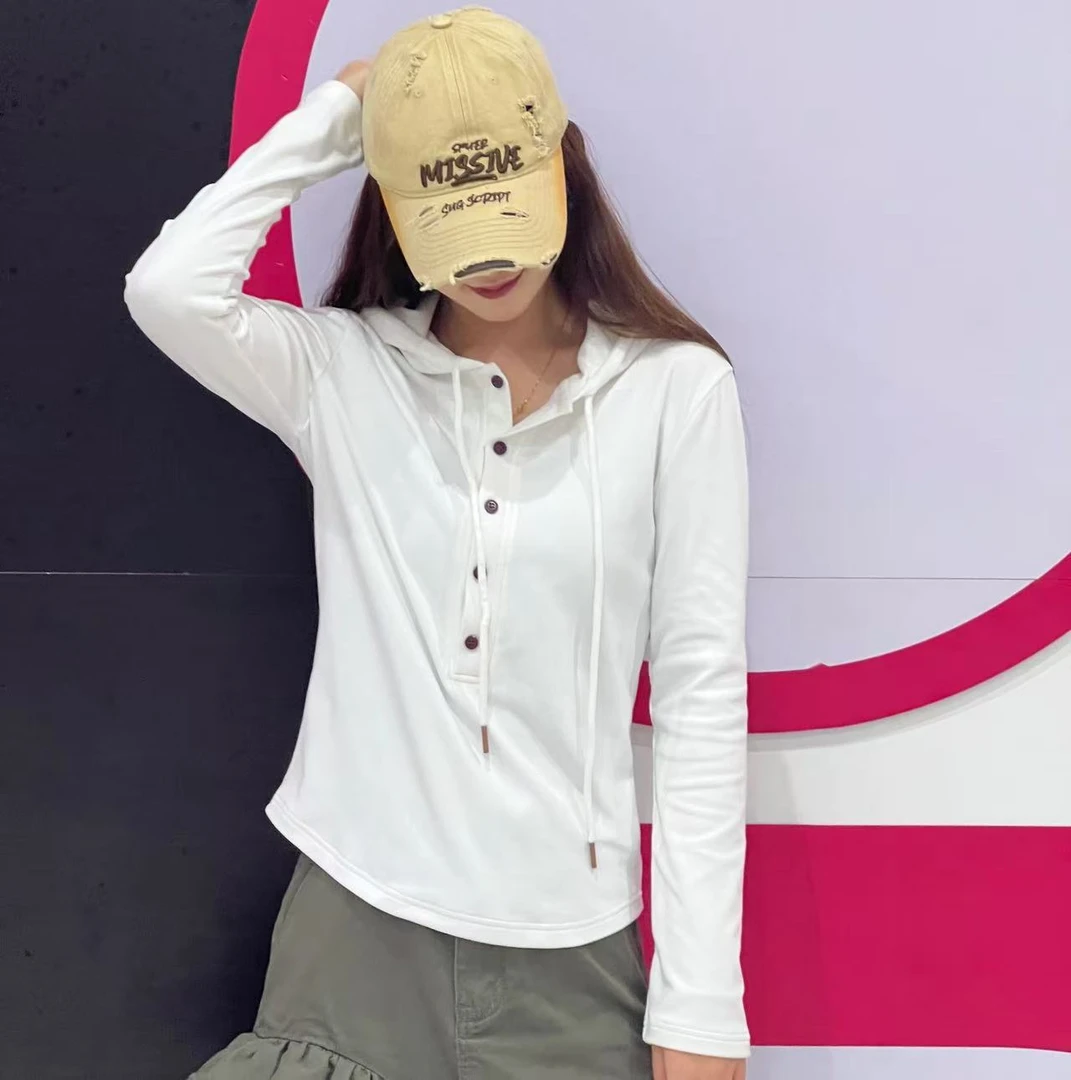 连帽极简风长袖百搭帽衫