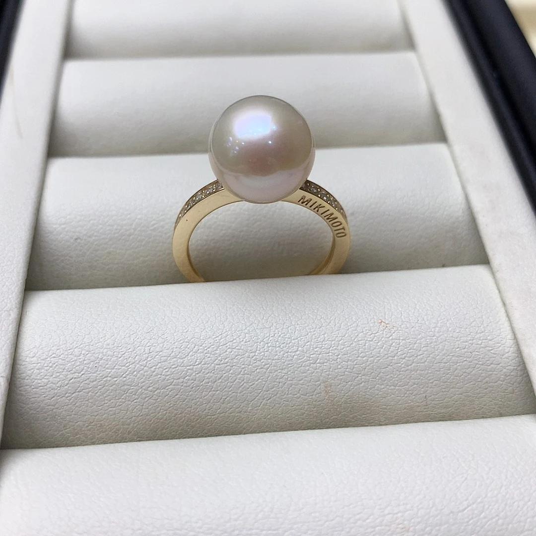 戒指银S925镶嵌淡水珍珠