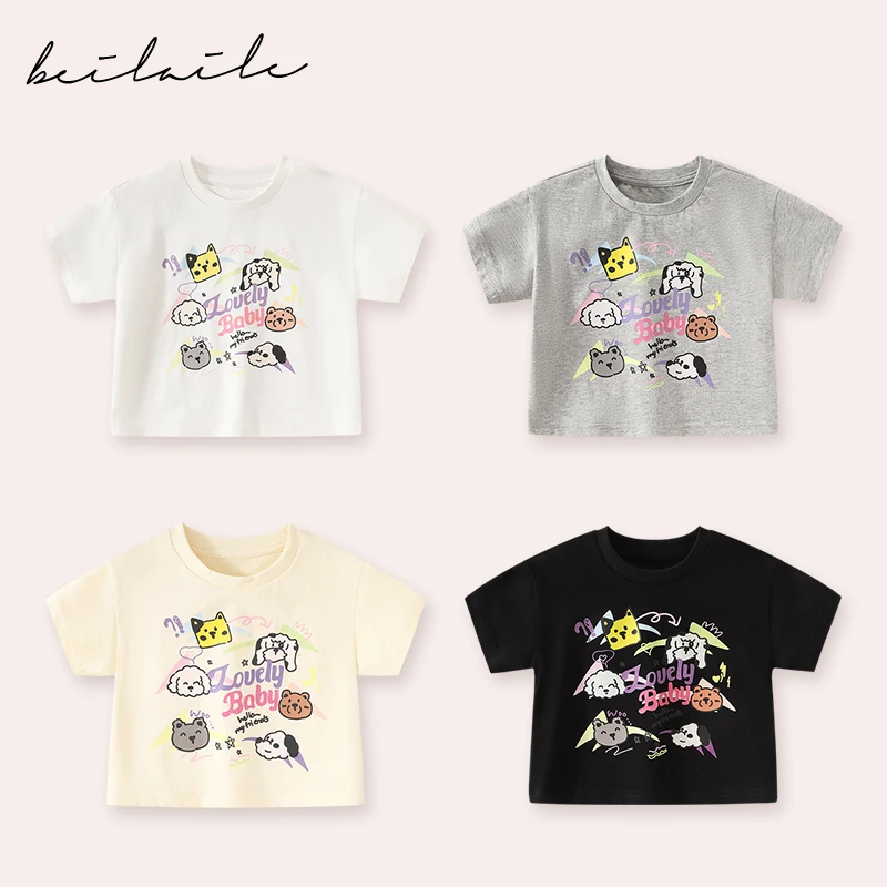 【亲子卡通短袖T 小乐妈咪】婴儿装男女童短袖T恤夏装宝宝夏季D18